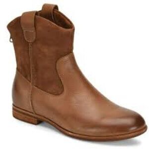 Kork-Ease Ticino Tan Brown Ankle Boots Suede Sz 8 Western Style